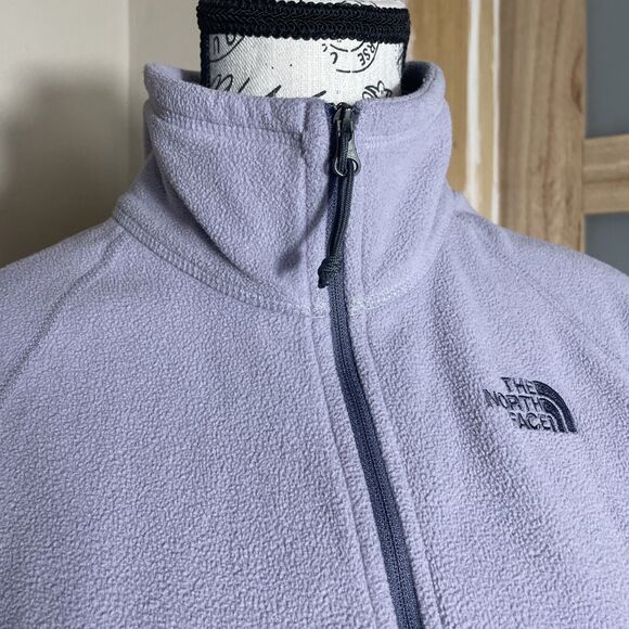 The North Face Sweater Womens Medium Purple Fleece Quarter Zip Pullover Hiking - Picture 3 of 10